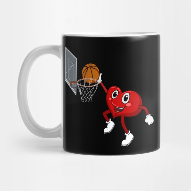 Valentines Day Heart Dunking Basketball - Valentine Shirts For Girls Boys Men Women by paynegabriel